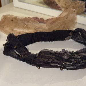 Free People Black and Tan Beaded Hairbands